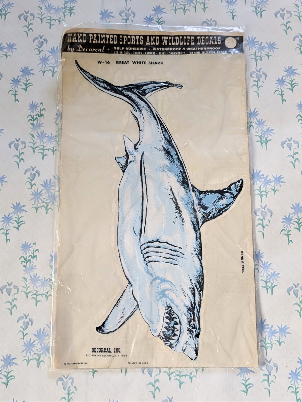 Vintage Decorcal Great White Shark Decal NEW 1970s Coastal Boat Car Customizing